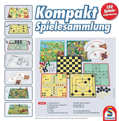 Spielesammlung Schmidt Spiele 49188 Kompakt mit 150 Spielvarianten