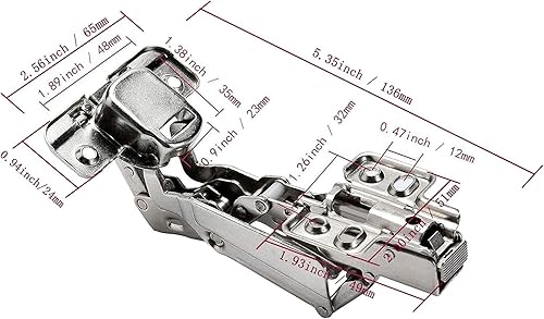 Miniatura 4 de TamBee Lazy Susan - Bisagra de gabinete de esquina de gabinete plegable de 165 grados para puerta de gabinete, marco frontal, 1 par (media