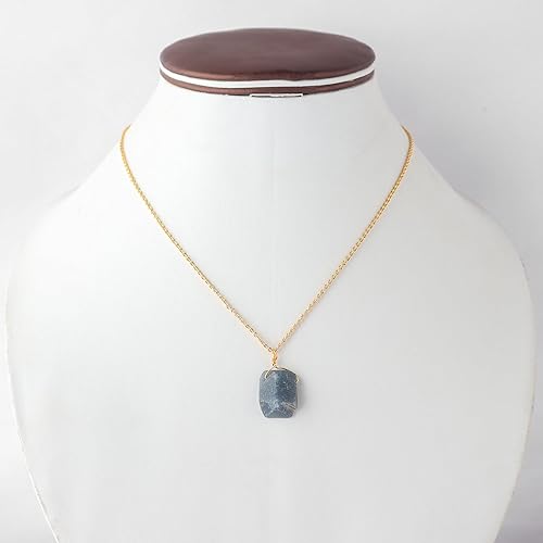 Miniatura 4 de Natural Raw Blue Sapphire Crystals Pendant Necklace, Raw Gemstone, Healing Crystals, Gift for Her, Birthday, Gemstone Jewelry 18 inch
