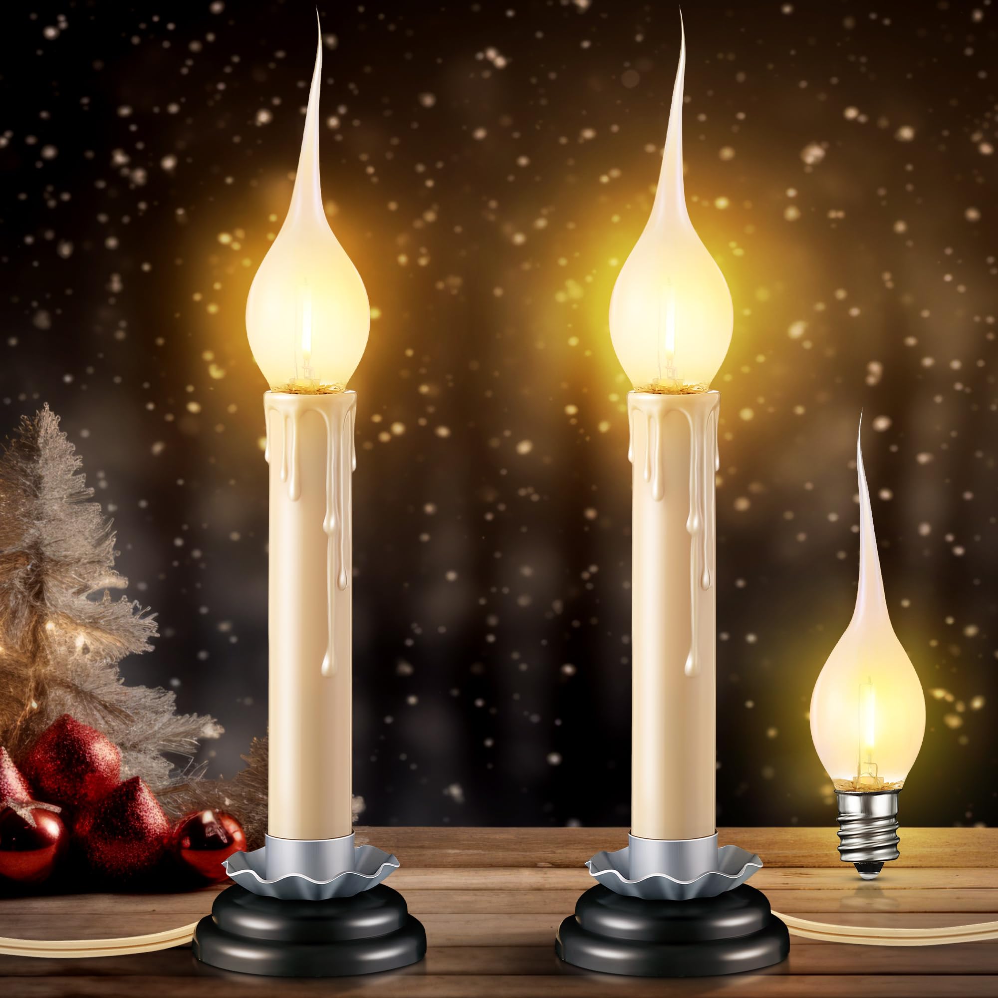 CHYParty 4 Pack Electric Window Candles, 5 Inch Plug in CHYParty 4 Pack Electric Window Candles, 5 Inch Plug in