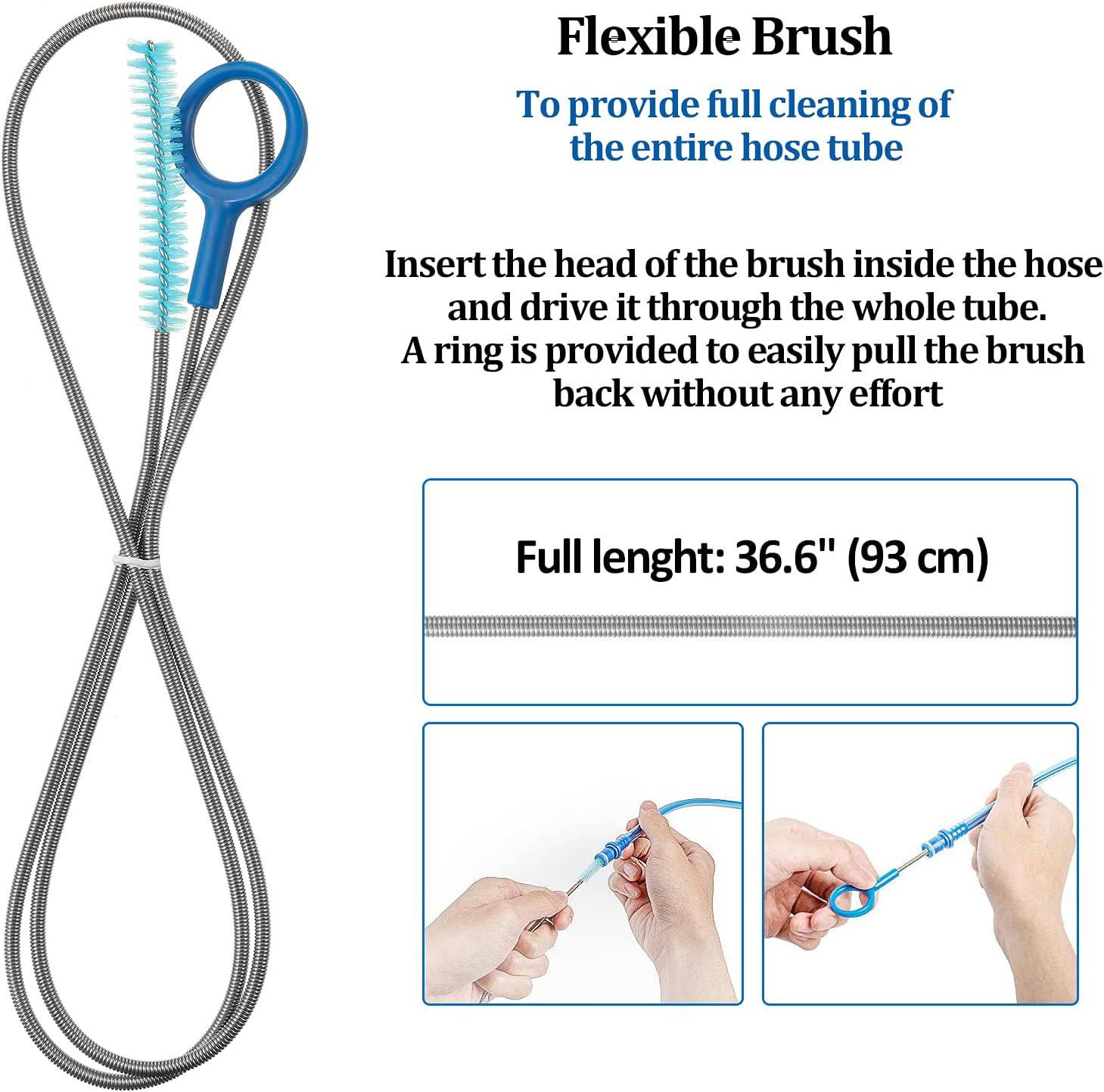 2 Packs Hydration Bladder Cleaning Kit, 8 in 1 Water Bladder Cleaning Brush Kit Includes Flexible Long Bladder Brush for Hose Small Bite Valve Brush Big Brush Drying Collapsible for Bladder