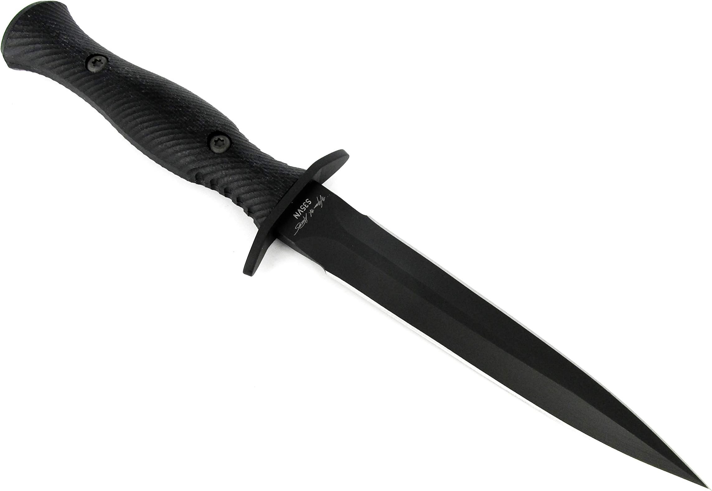 Spartan Blades Harsey Dagger Fixed Blade Knife Black Blade Black Handle Black Kydex Sheath