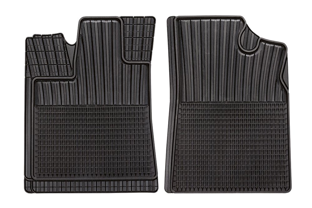 CarFashion 270959 Monza AB1 All-Weather Mat Front 2-Piece TPE Rubber Mat Black Semi Fit Car Floor Mats Set Without Mat Holder