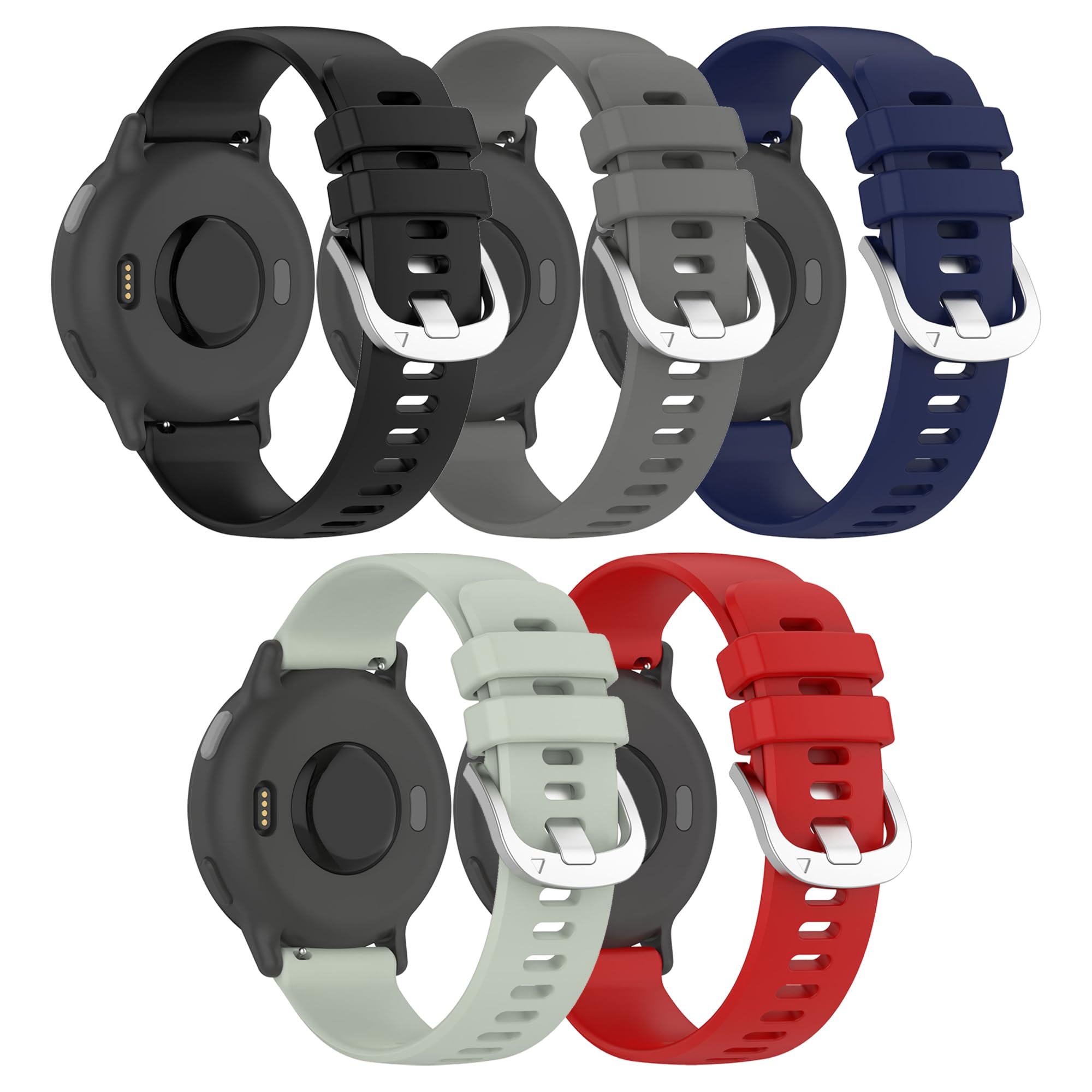 Correa para Garmin Vivoactive 5, correa de repuesto de silicona suave para Garmin Vivoactive 6/Forerunner 55/Forerunner 165 (sin rastreador, solo correas de repuesto)