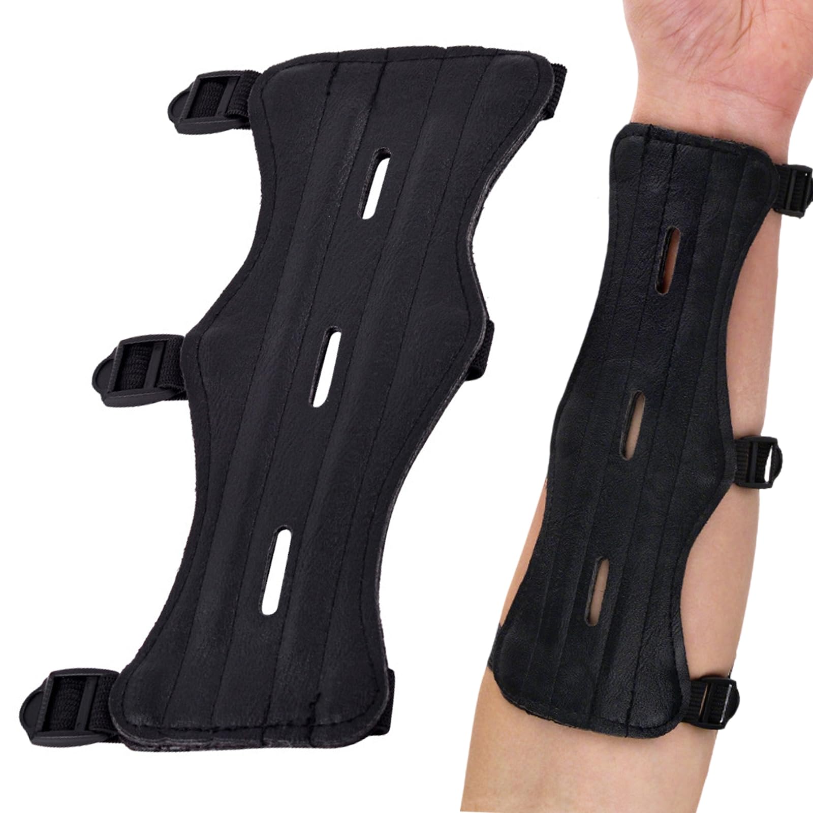 VBSYUYQ Archery Arm Guard with Adjustable Straps & Buckles, Forearm Protection for Youth & Adults, Lightweight Archery Accessory