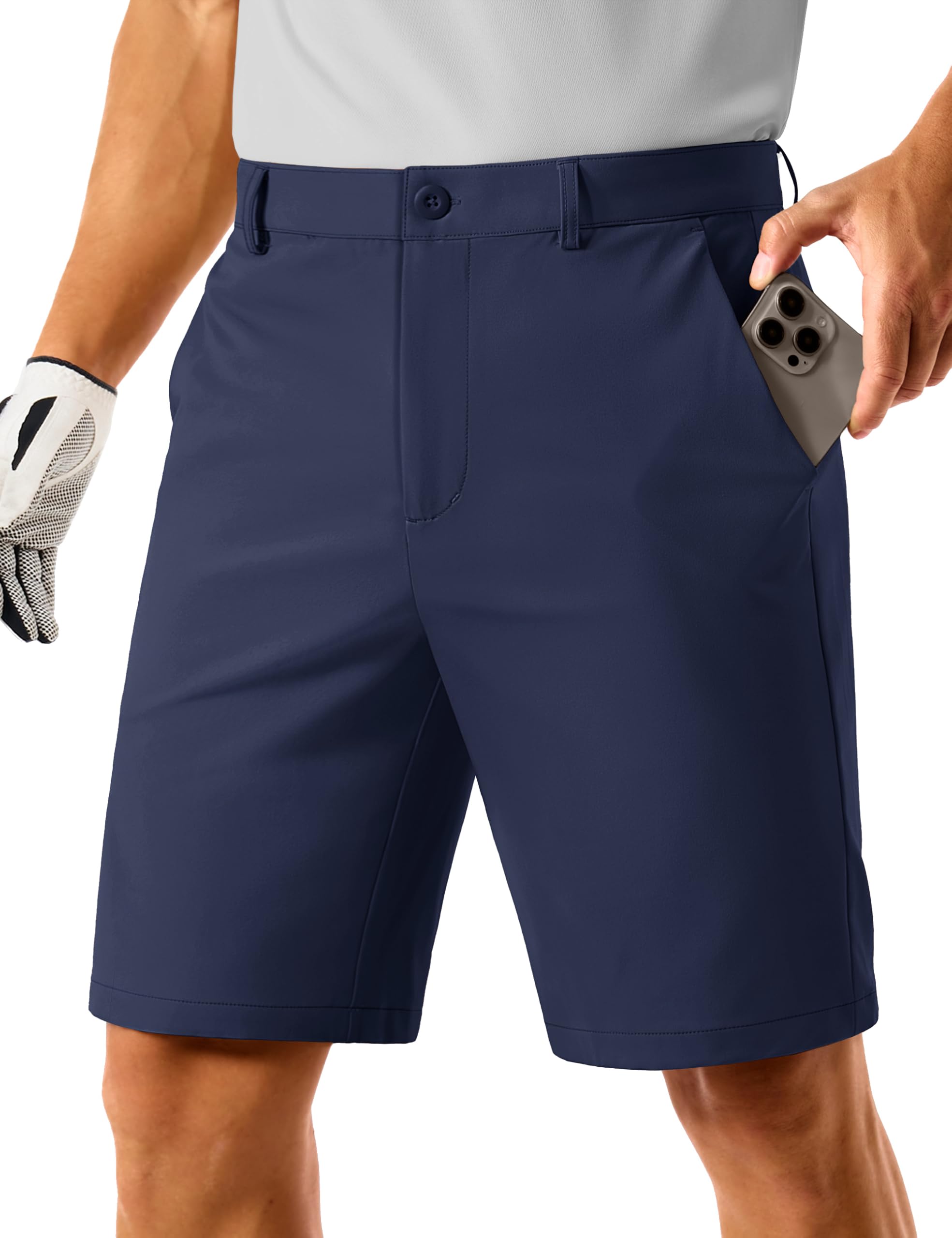 TACVASEN Men's Golf Shorts 9 Inch Inseam Stretch Lightweight Dress Work Casual Short with 4 Pockets Quick Dry Flat Front
