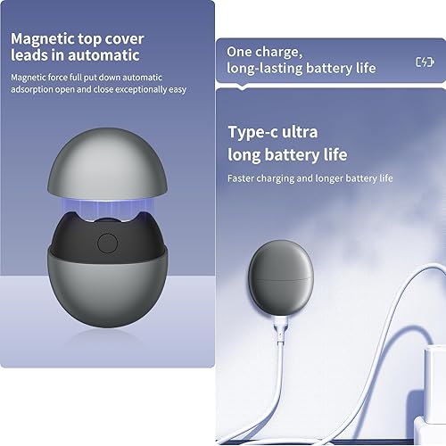 Miniatura 5 de Cortauñas eléctrico para bebés, adultos y personas mayores, recortadora de uñas recargable por USB segura con luz LED y velocidad ajustable,