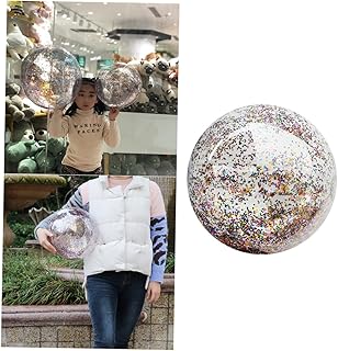 ibasenice Beach Toys 16 Clear Beach Balls Beach Balls for Kids Flash Toy Glitter Beach Balls Inflatable Glitter Balls Toys