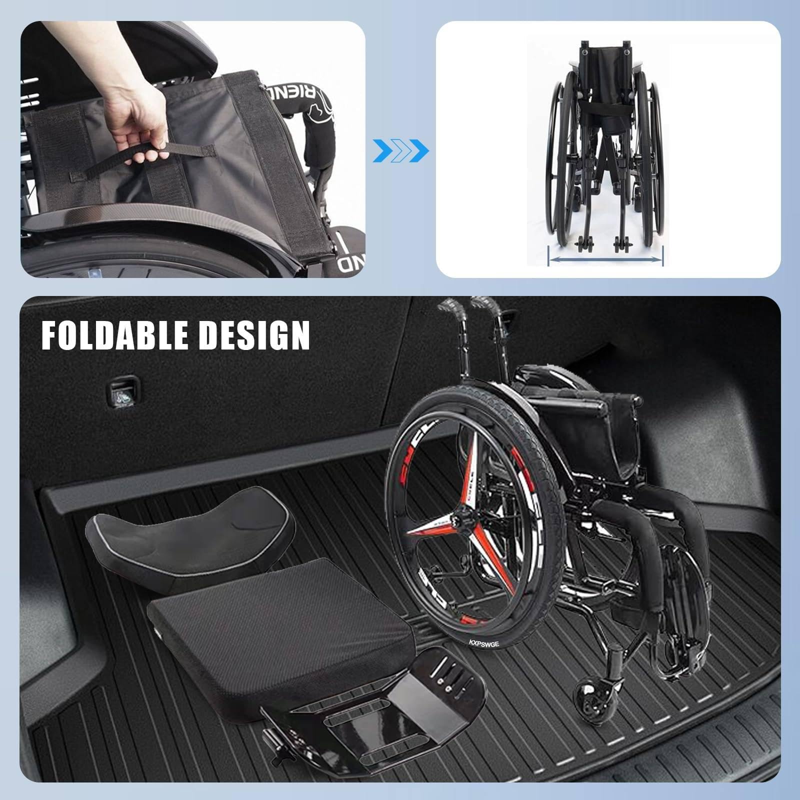 Silla de ruedas plegable ultraligera deportiva, diseño todo terreno, soporta 220 libras, ancho de asiento de 42 cm, ideal para un estilo de vida activo