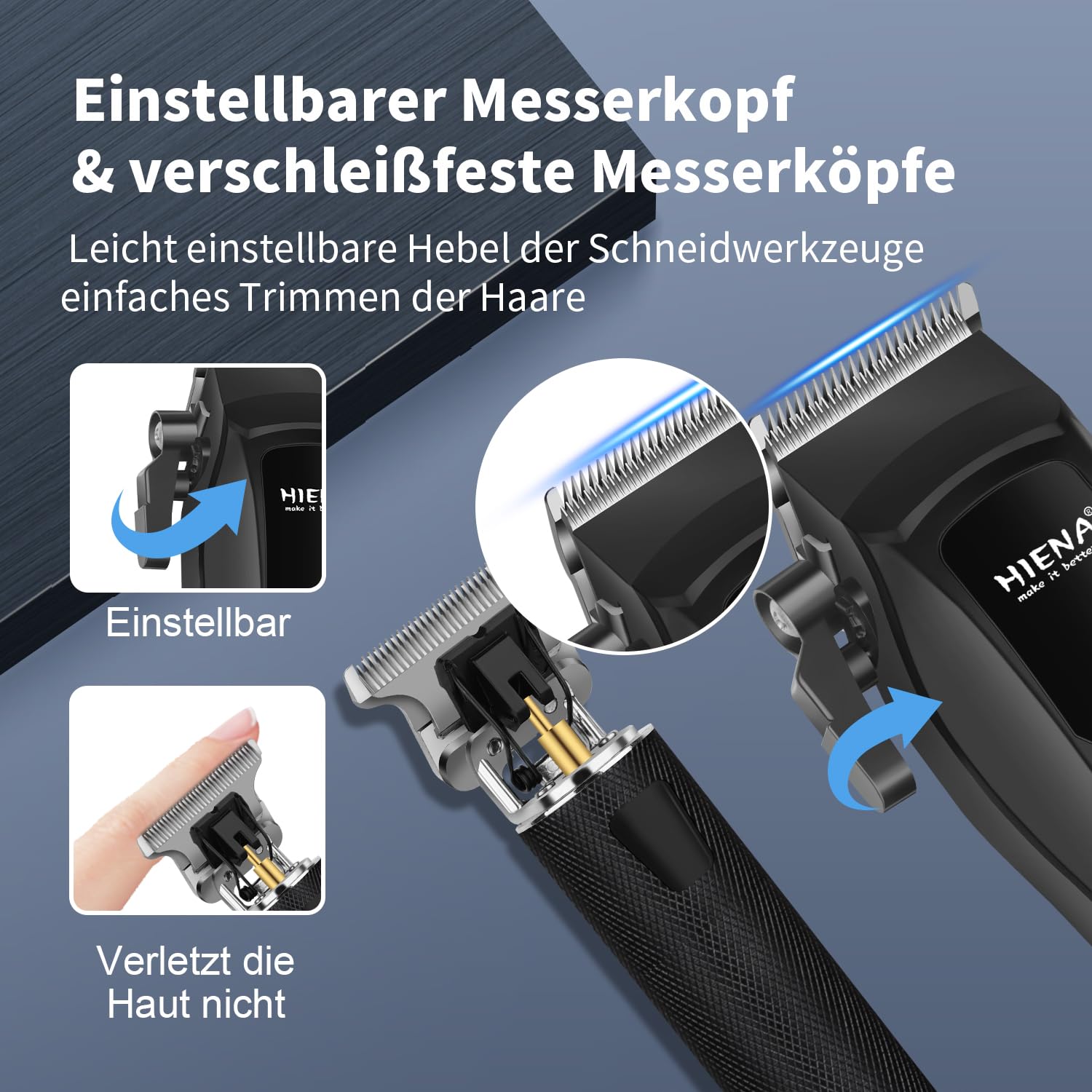 HIENA PRO Professionelle Haarschneidemaschine Herren, komplettes Barber Kit,Bartschneider, Aluminiumfolienrasierer und Nasenhaarschneidemaschine