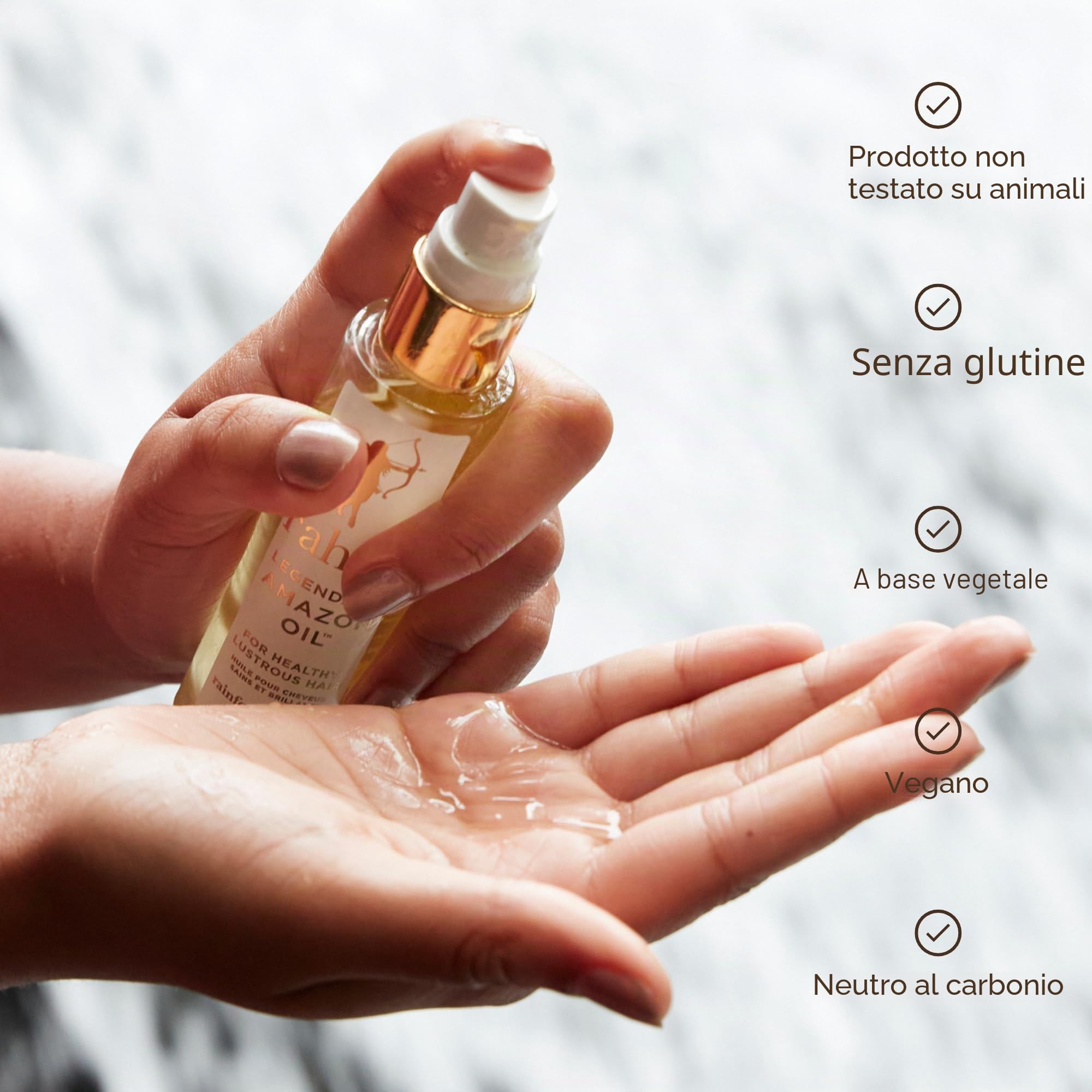 Rahua Legendary Amazon Hair Oil, 1,6 ml, olio biologico a base vegetale ad alta lucentezza per il controllo dell'effetto crespo, doppie punte, flyaway, nutre e rinforza per capelli morbidi, leggero,