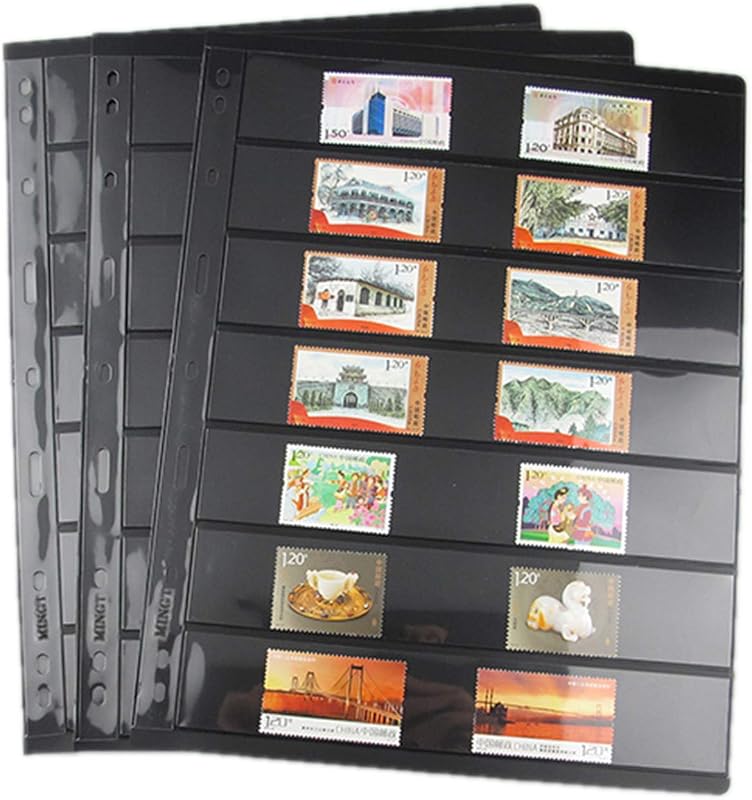 MUDOR Stamp Pages for Stamp Collection Album Binder Book, 10 Sheet 7 Row