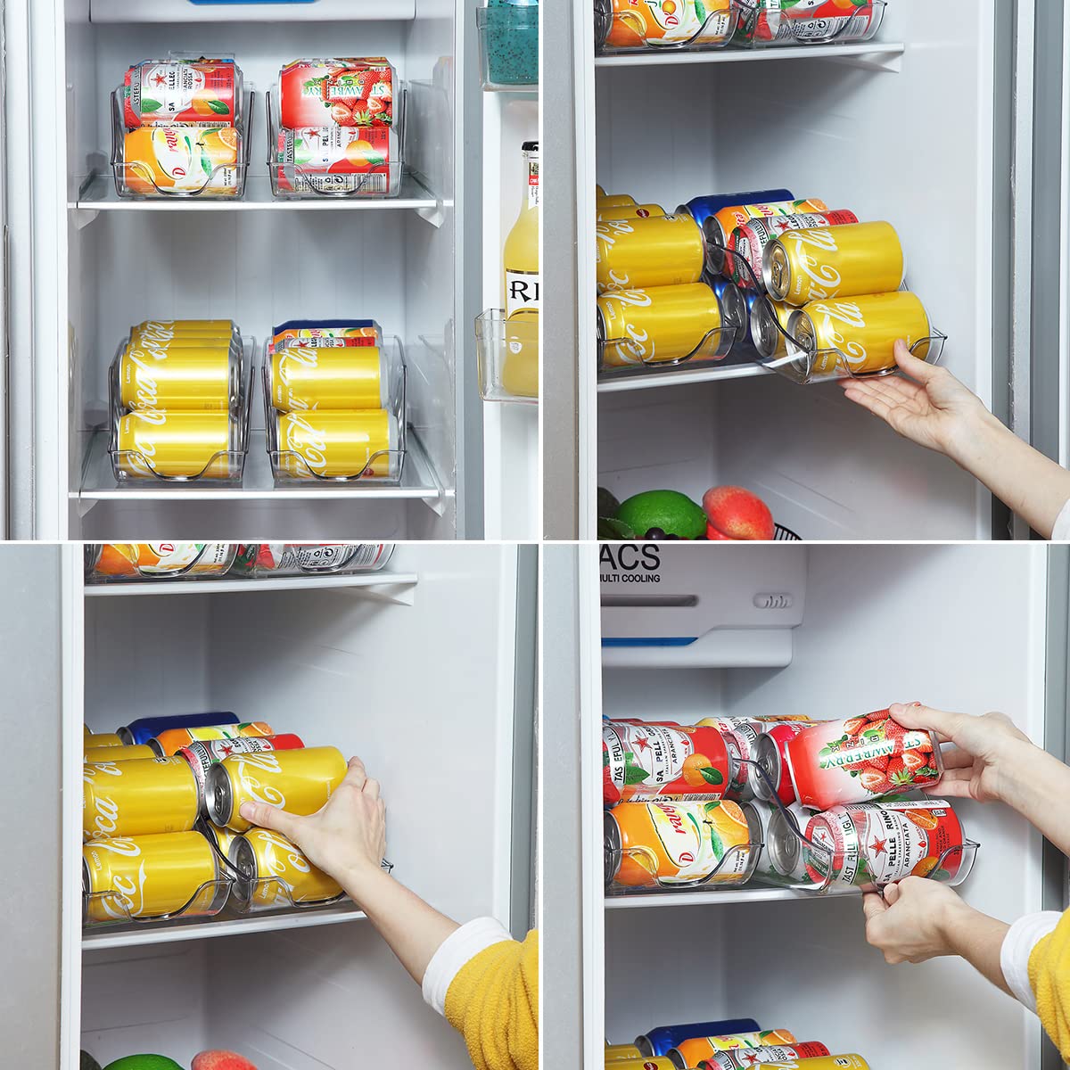 HOMQUEN Getränkedosen-Organizer Für Kühlschrank, Gefrierschrank, Arbeitsplatte, Schränke, Speisekammer. Getränke- Und Konserven-Organizer Zur Aufbewahrung Im Kühlschrank,Getränkespender, 4 Stück Küche, Haushalt & Wohnen