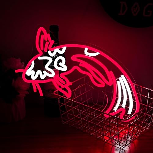 Miniatura 4 de Koi Fish - Letrero de neón para decoración de pared, luces de neón de carpa Koi, peces japoneses, luces LED de neón rojo neón y blanco, letrero de