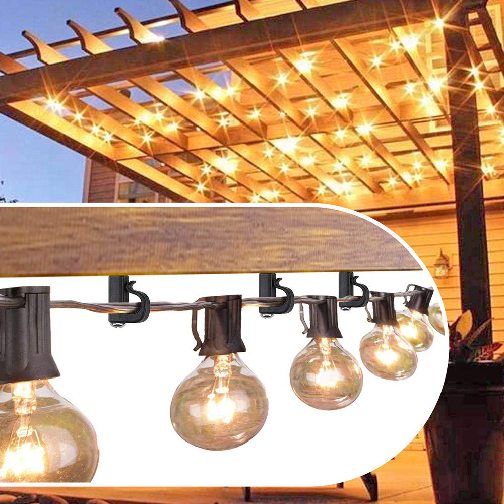 SELEWARE Q-Hanger, 20 ganci per luci di Natale, con viti a croce per garage, festa di Capodanno, per esterni, cavo facile da rilasciare e luci LED fatate, molto resistenti