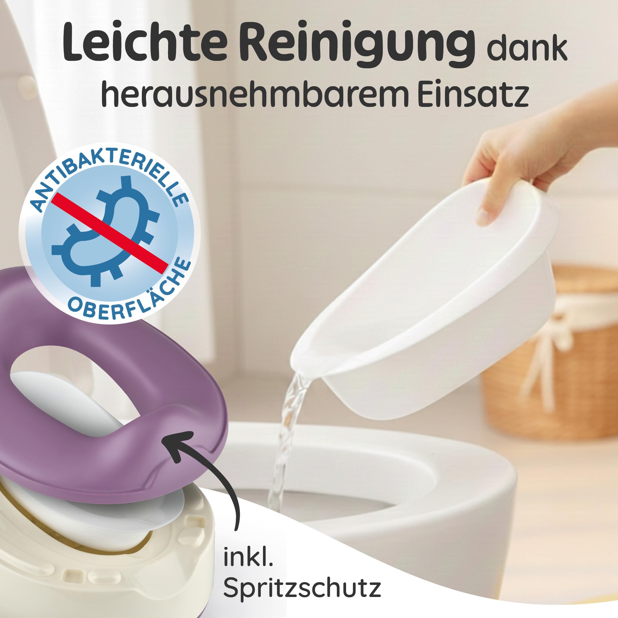 Merle Toys Nocnik dla dzieci, toaleta 3 w 1, certyfikat TÜV, bez BPA, toaleta do nauki korzystania z nocnika od 1 roku, toaleta dla dzieci + taboret toaletowy, łatwe czyszczenie, miętowy