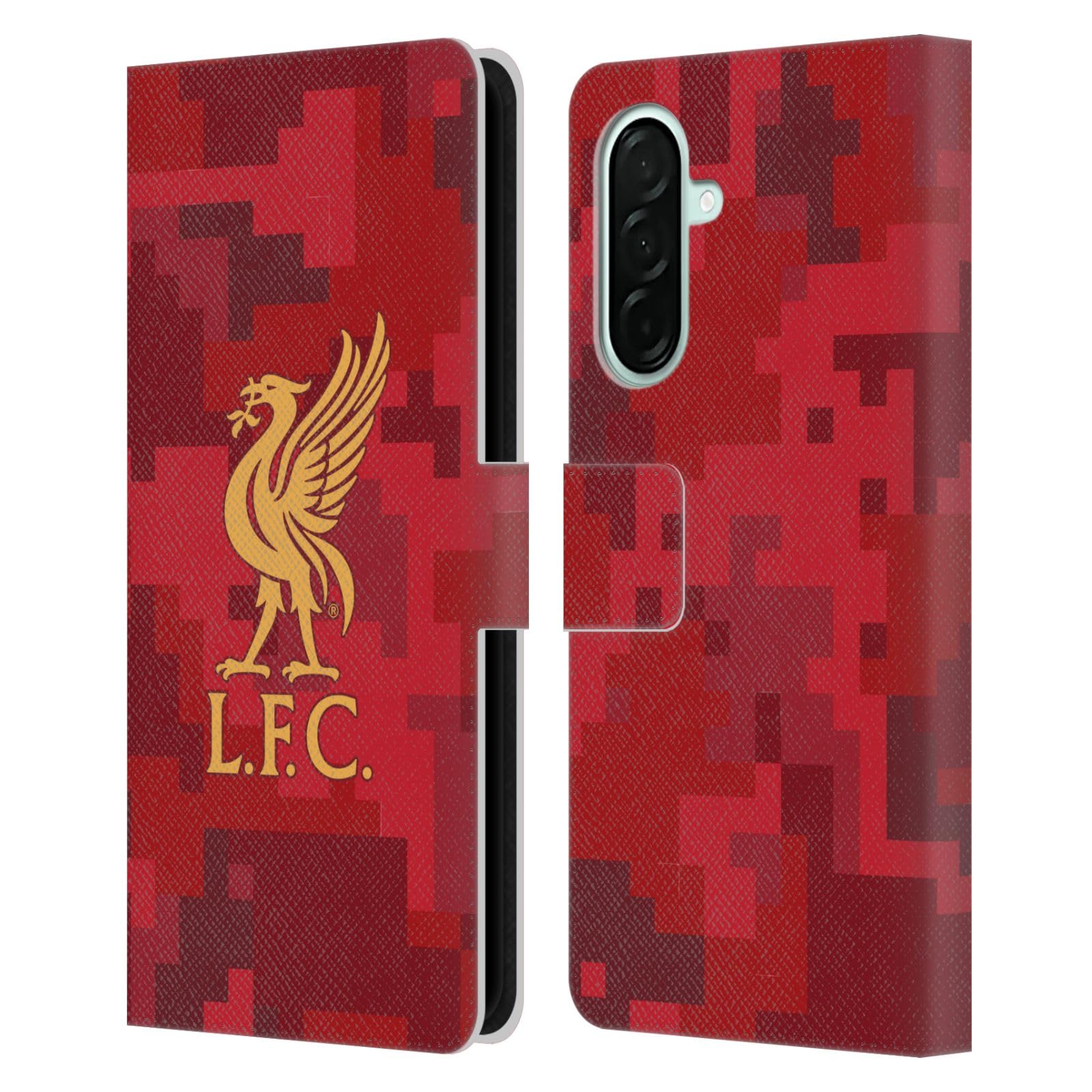 Head Case Designs Officially Licensed Liverpool Football Club Home Red Digital Camouflage Leather Wallet Case Compatible With Samsung Galaxy A26 5G
