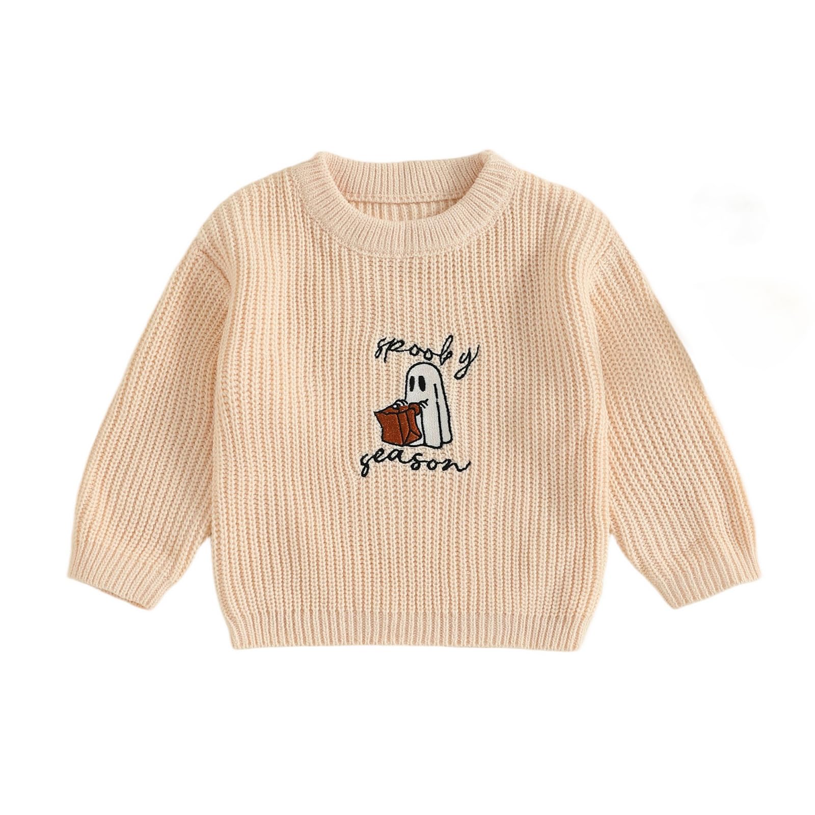 LSFYSZD Toddler Baby Girls Boys Halloween Pumpkin Sweaters Long Sleeve Crew Neck Winter Warm Knitwear Pullover Jumpers Top — view 240