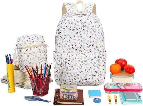 Miniatura 2 de Bluboon Mochila para niña y mujer, mochila escolar para computadora portátil, mochila de viaje, mochila floral, Flor, Mochilas Daypack