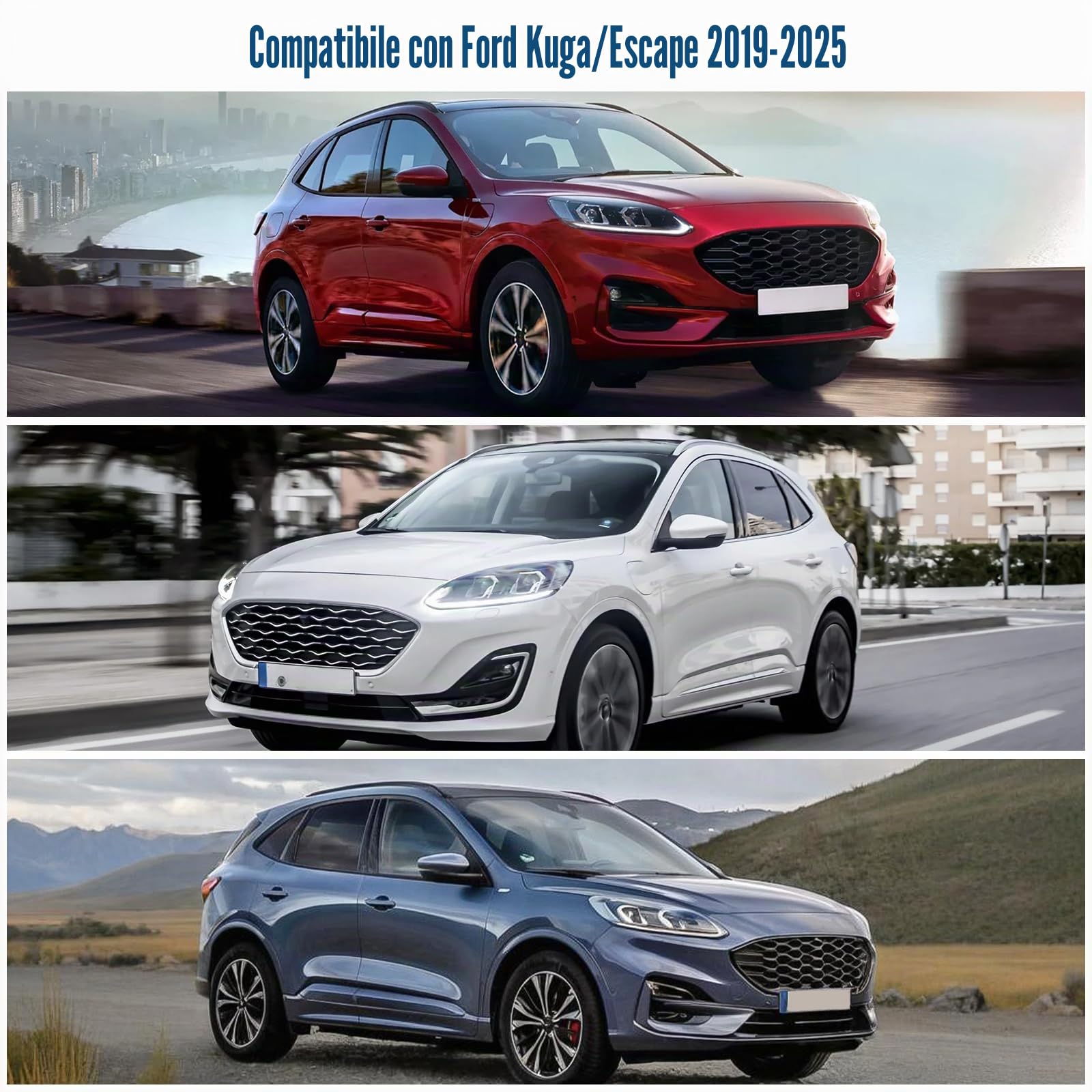 Copertura del Parabrezza Dell'auto Compatibile con Ford Kuga/Escape 2019-2025, Parasole per Parabrezza per Auto Interno Pieghevole, Protezione Antipolvere Riflettente UV