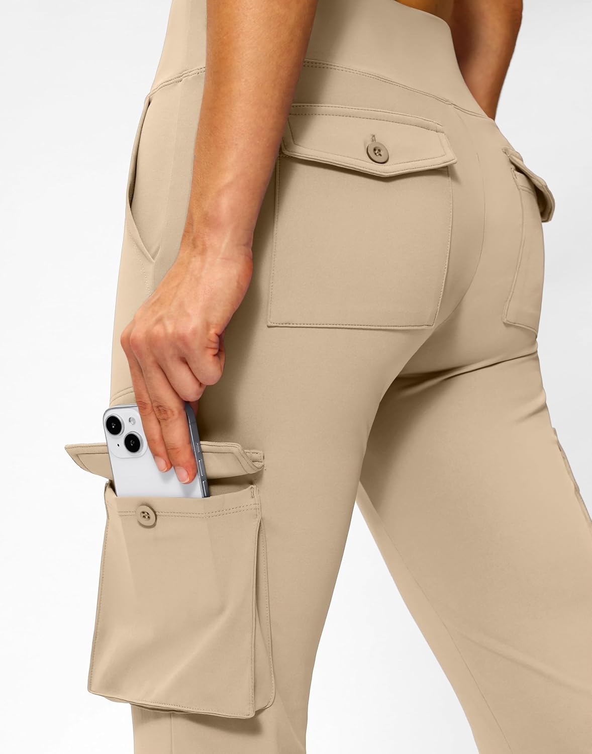 G Gradual Women's 6 Pockets High Waist Yoga Pants Stretch Cargo Flare Leggings for Fitness, Travel, Casual Wear - Image 3