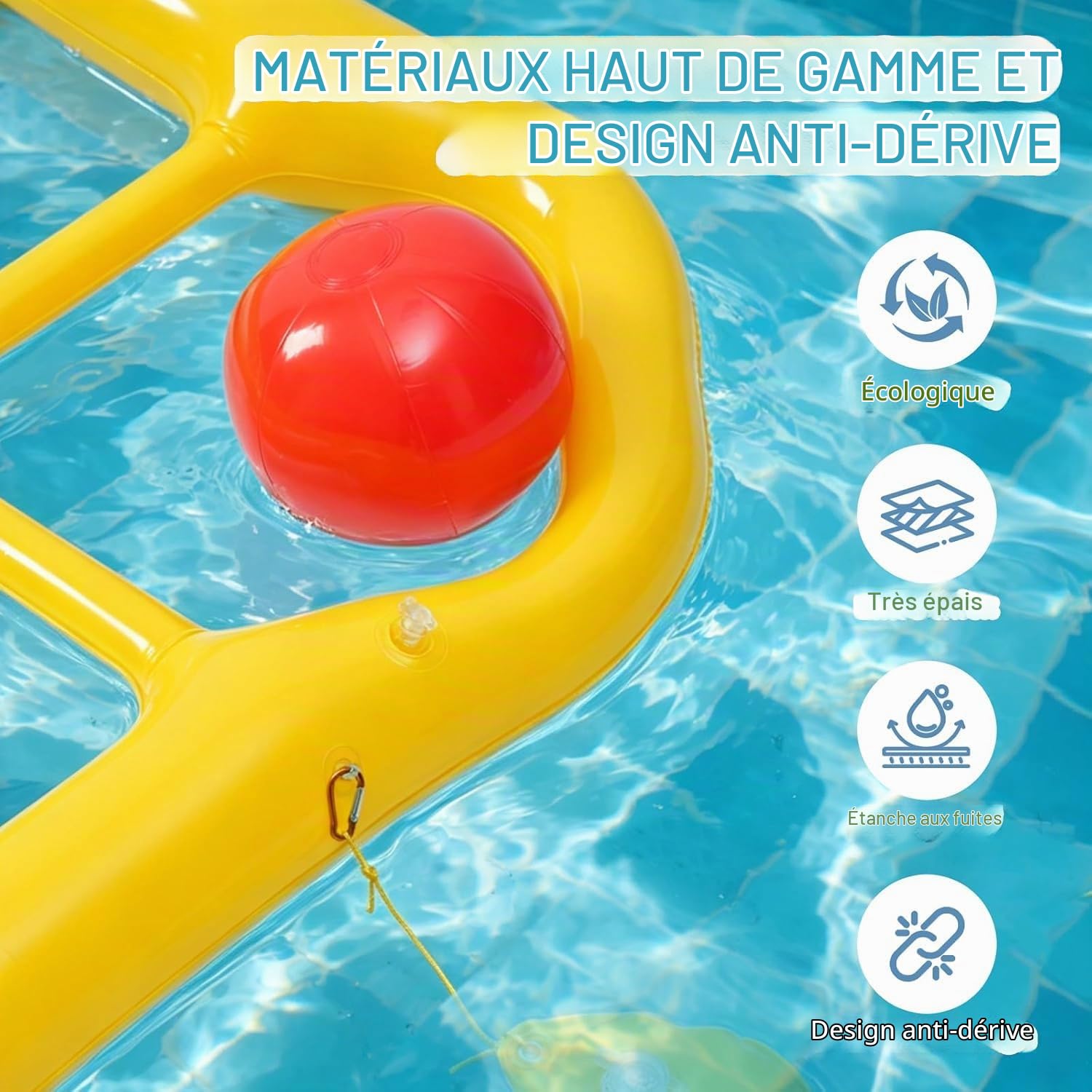 Set de Jeux de Piscine, Tic-Tac-Toe Gonflable avec 10 Balles, Jeu de Morpion Gonflable pour Adultes, Bouée de Piscine Gonflable pour 2 à 10 Joueurs,Jeux pour Fêtes Familiales Piscine