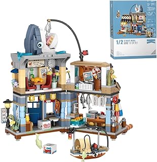 AINIX City Mini Building Blocks Toys, Japanese Street View Seafood Store Mini Bricks Model Set, MOC Construction Toy Not Compatible with Lego (790 Pieces )