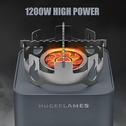 Miniatura 8 de Estufa de camping de propano con estuche de transporte y estufa de gas portátil de encendido para acampar al aire libre, barbacoa, senderismo