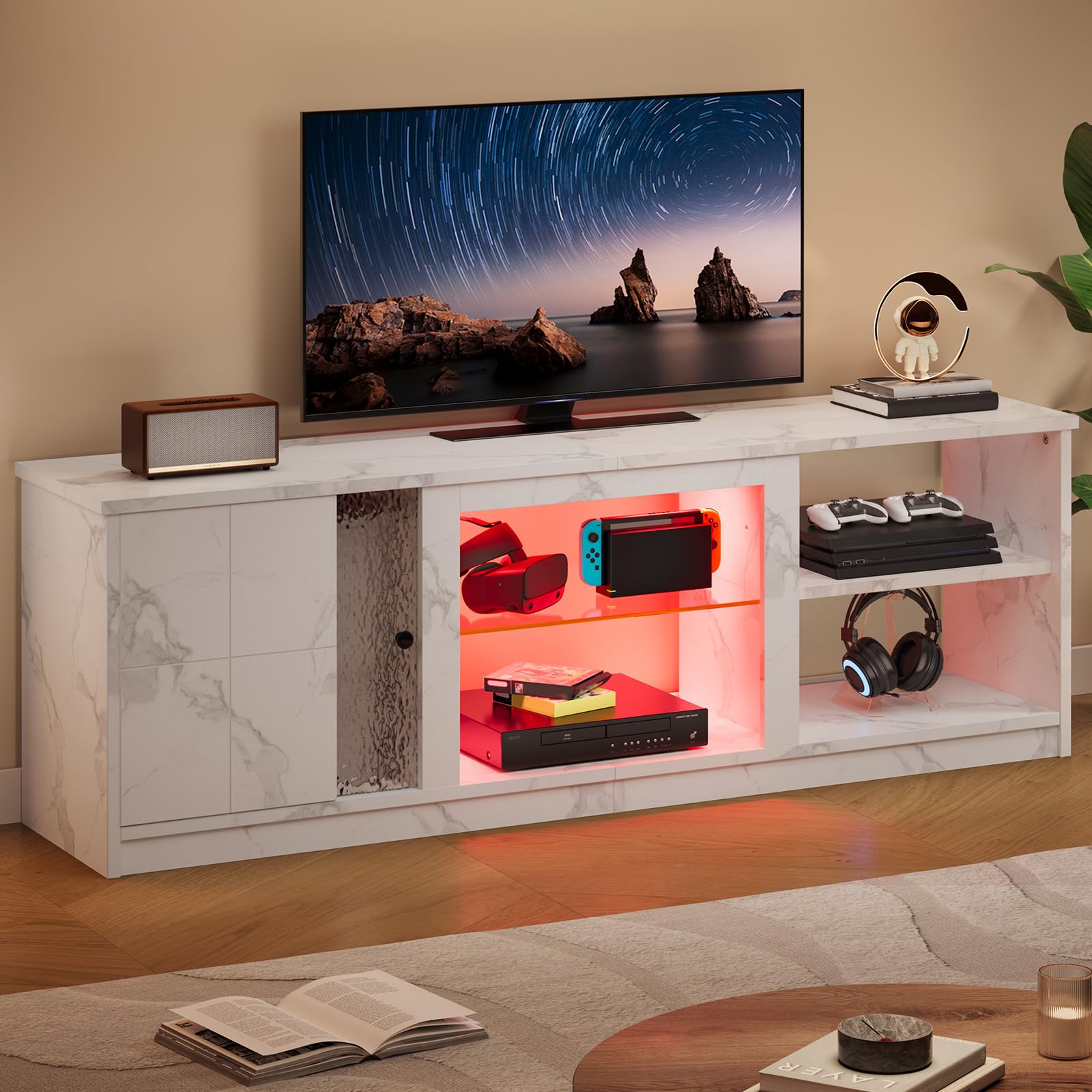 Amazon｜Pinmoco テレビ台 ‎幅160×奥行き35×高さ52.7cmテレビボード 32