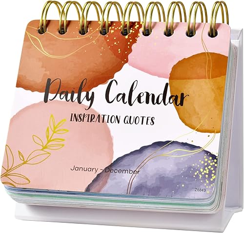 Calendario diario perpetuo motivacional e inspirador, planificadores sin fecha, calendario perpetuo de escritorio, calendario inspirador de pie,