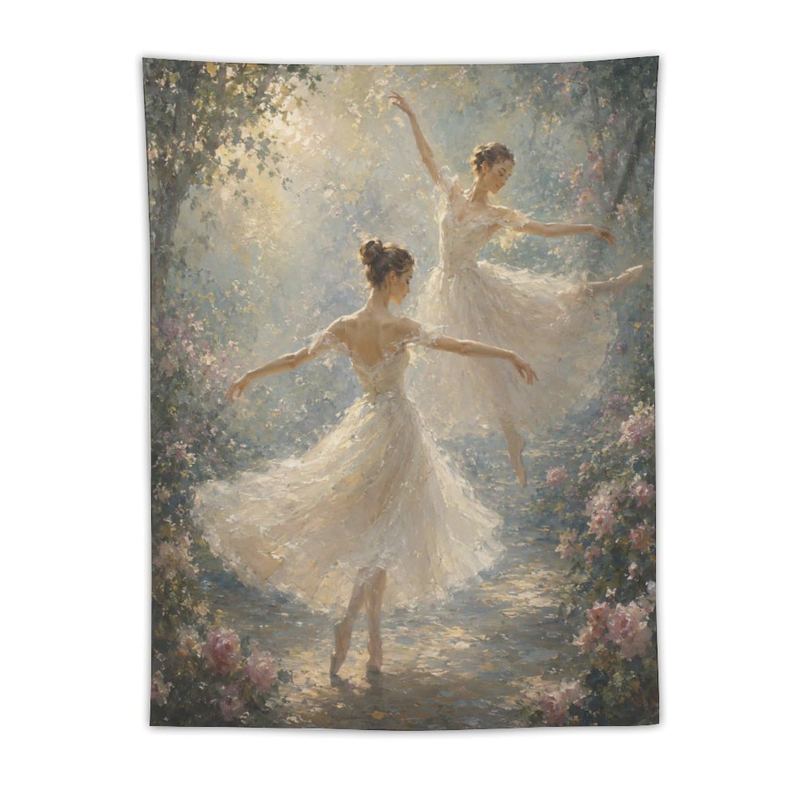H3B8U2Y5 Ballerina Flower Forest Wall Tapestry, Wildflower Meadow