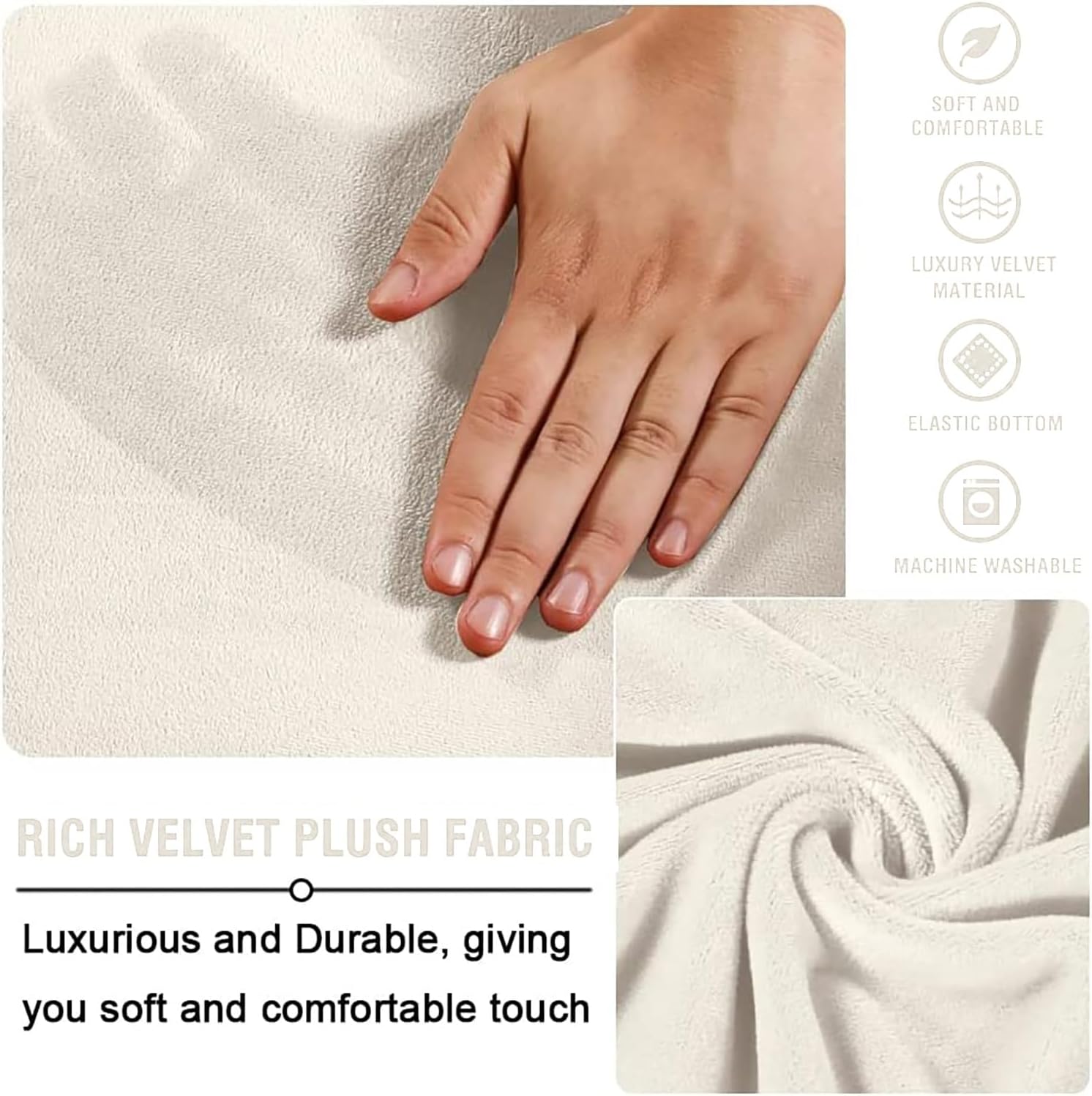 Ottoman Slipcover Round Velvet Soft Cover Washable Storage Foot Stool Ottoman Cover Protector (Color : #1, Size : 50x50cm/20 Round)