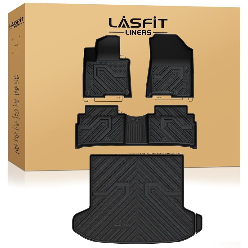 Kit de Tapetes Automotivos em TPE Sob Medida para Kia Sportage PHEV 2023 a 2025 LASFIT, Preto, 4 peças