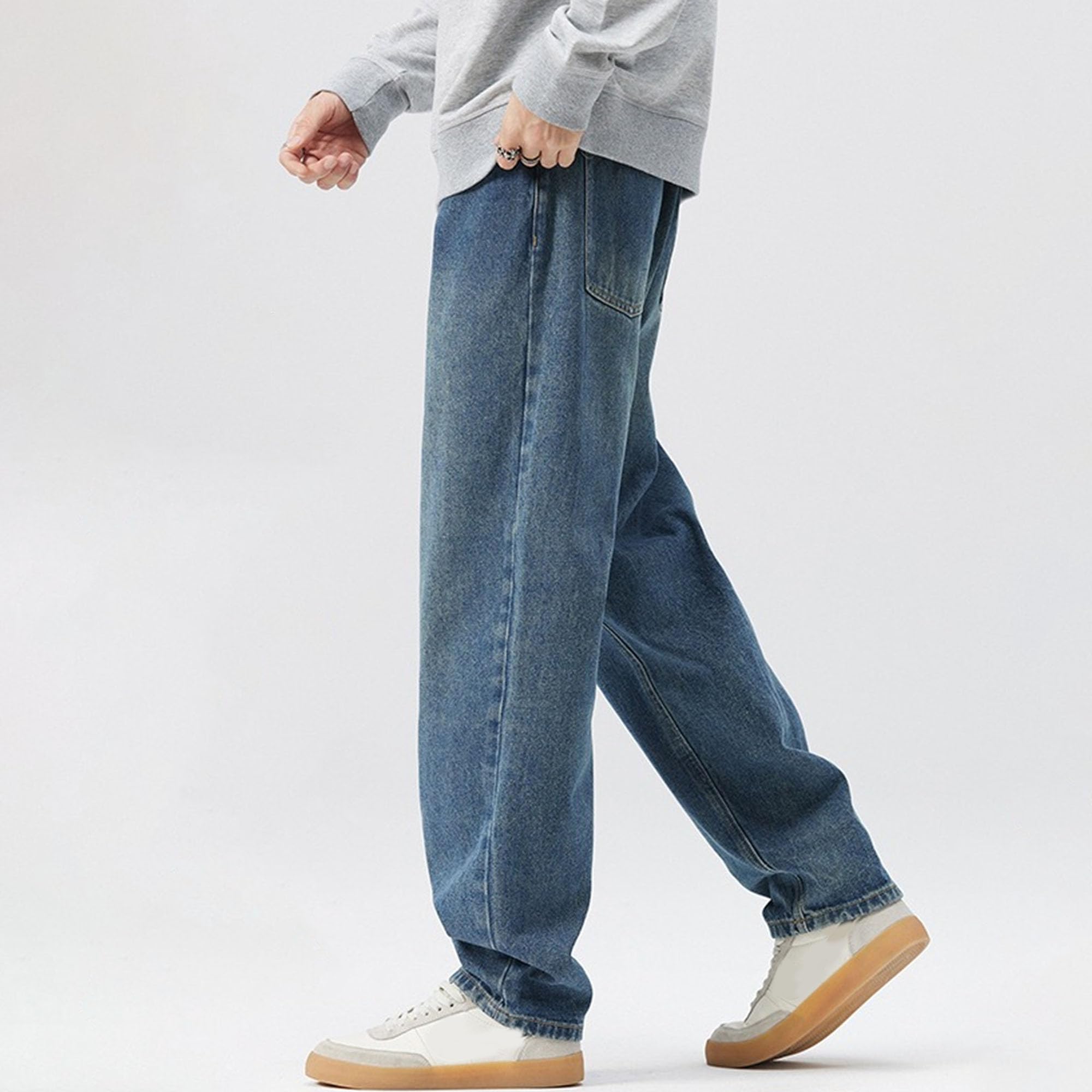 Męskie spodnie hip-hopowe typu skater carpenter Y2K Streetwear vintage spodnie z szerokimi nogawkami gładkie spodnie dżinsowe dla mężczyzn