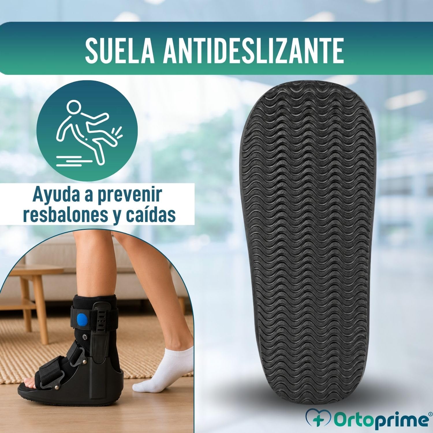 OrtoPrime Bota Walker Corta Fija BILATERAL con CÁMARA DE AIRE Walker Bota Ortopedica Esguince Tobillo - Bota Ortopedica Walker UNISEX Bota Fractura Inmovilizadora de Tobillo NEUMÁTICA (S 35-39)