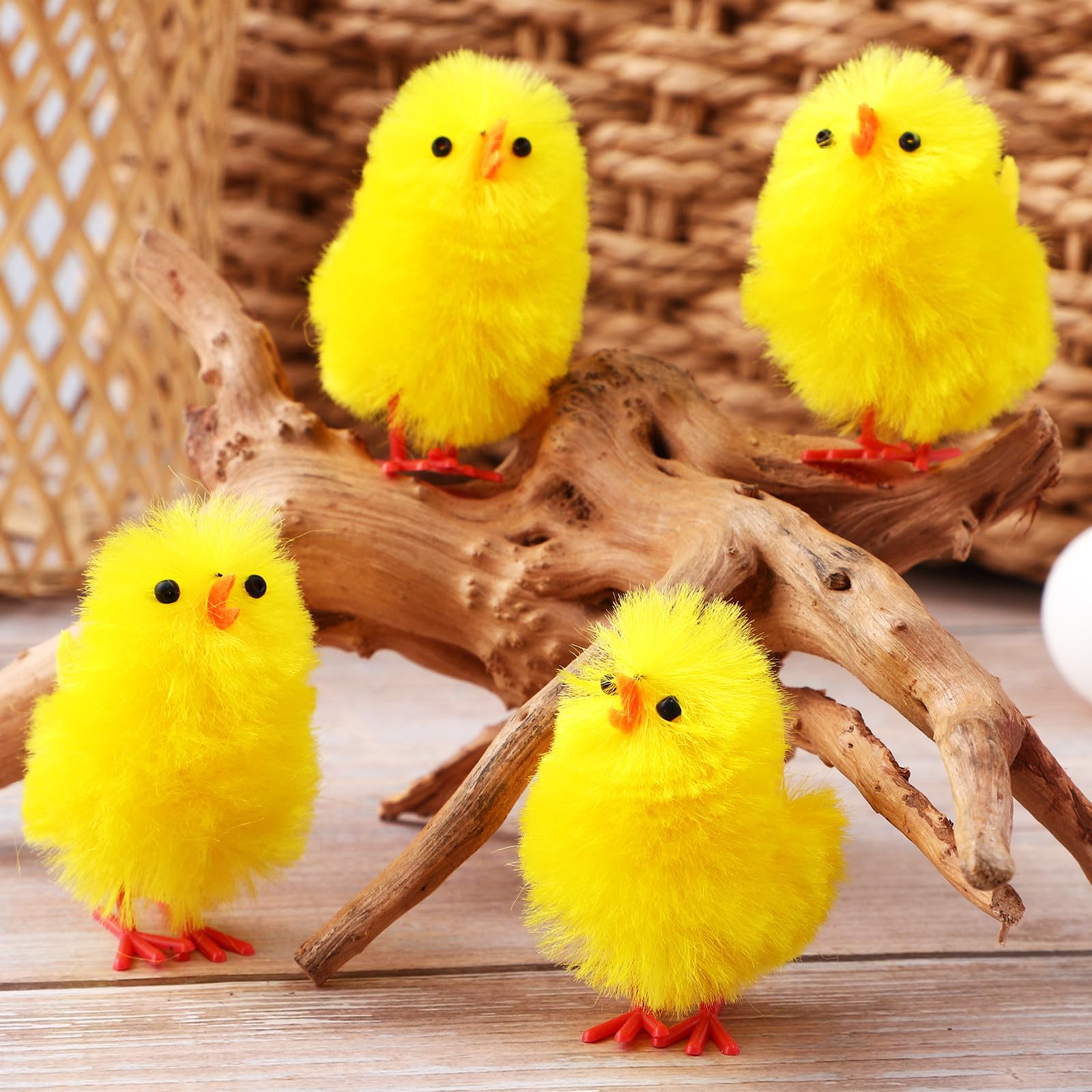Toyvian 36 Pcs Mini Easter Chicks, 1. 7" Yellow Plush Chicken Figurines - Image 3