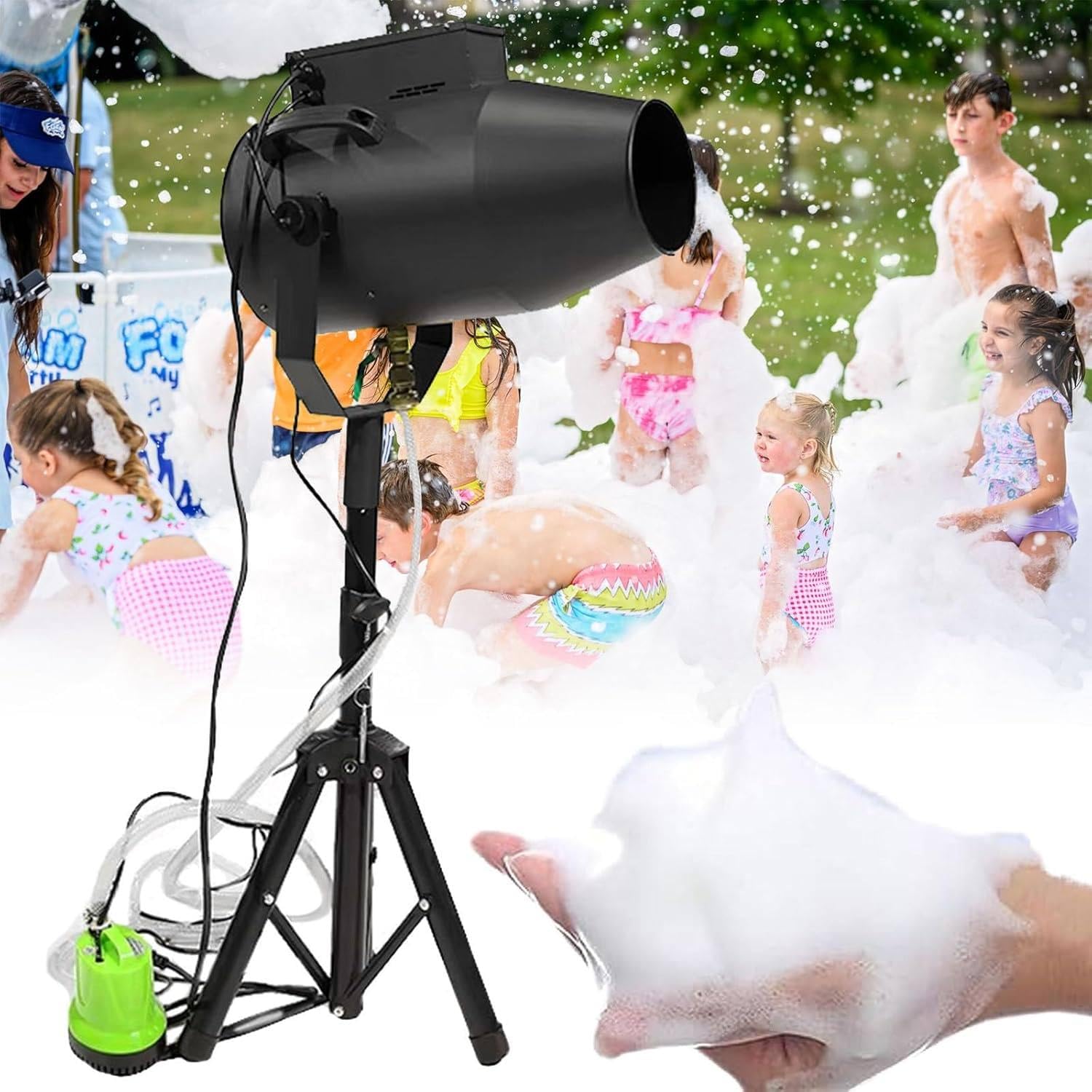 GAYAYAS 1200W Foam Jet Cannon Machine, Stage Effect Foam Machine Black