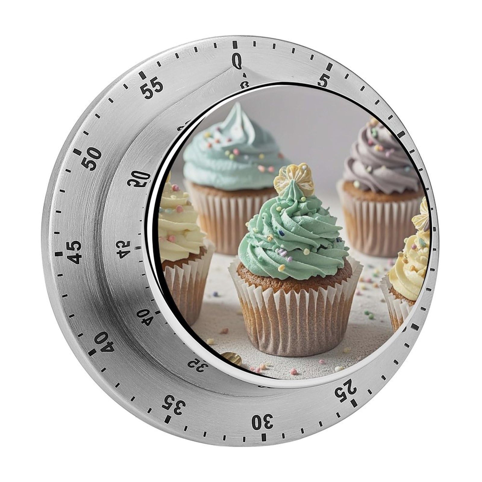 Cupcake Printed Waterproof Christmas Timer with Loud Alarm Outdoor Timer for Cooking Exercise Baking