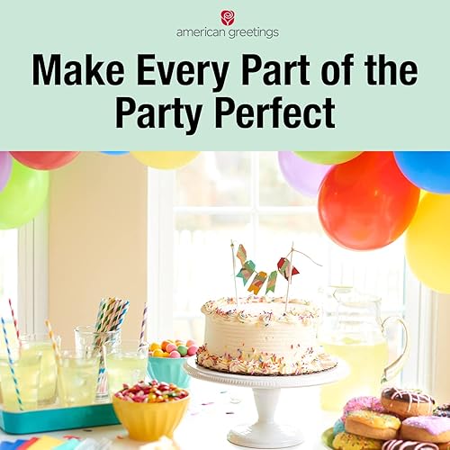 Miniatura 4 de American Greetings Suministros para fiesta de cumpleaños de arco iris, kit de pancarta (7 piezas)