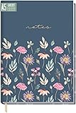 Notizbuch A5 kariert 'Flying Flowers' von Trendstuff by Häfft - 124 Seiten, 62 Blatt - ideal als Tagebuch, Journal, Ideenbuch, Schreibheft - nachhaltig & klimafreundlich