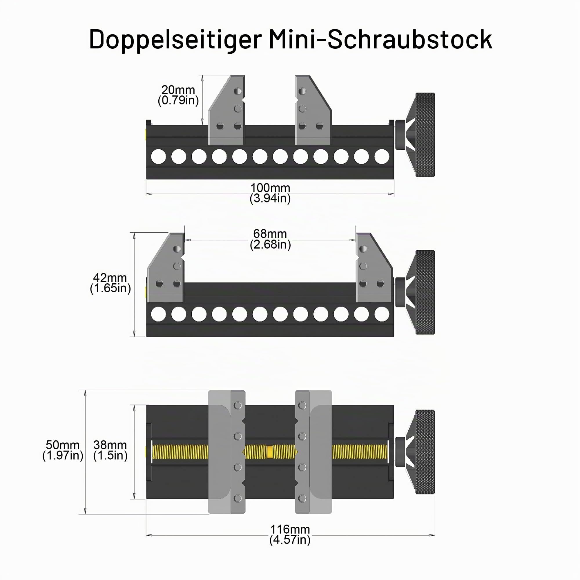 ARROWMAX doppelseitiger Mini-Schraubstock – verbessert Präzision und Stabilität beim Handwerk
