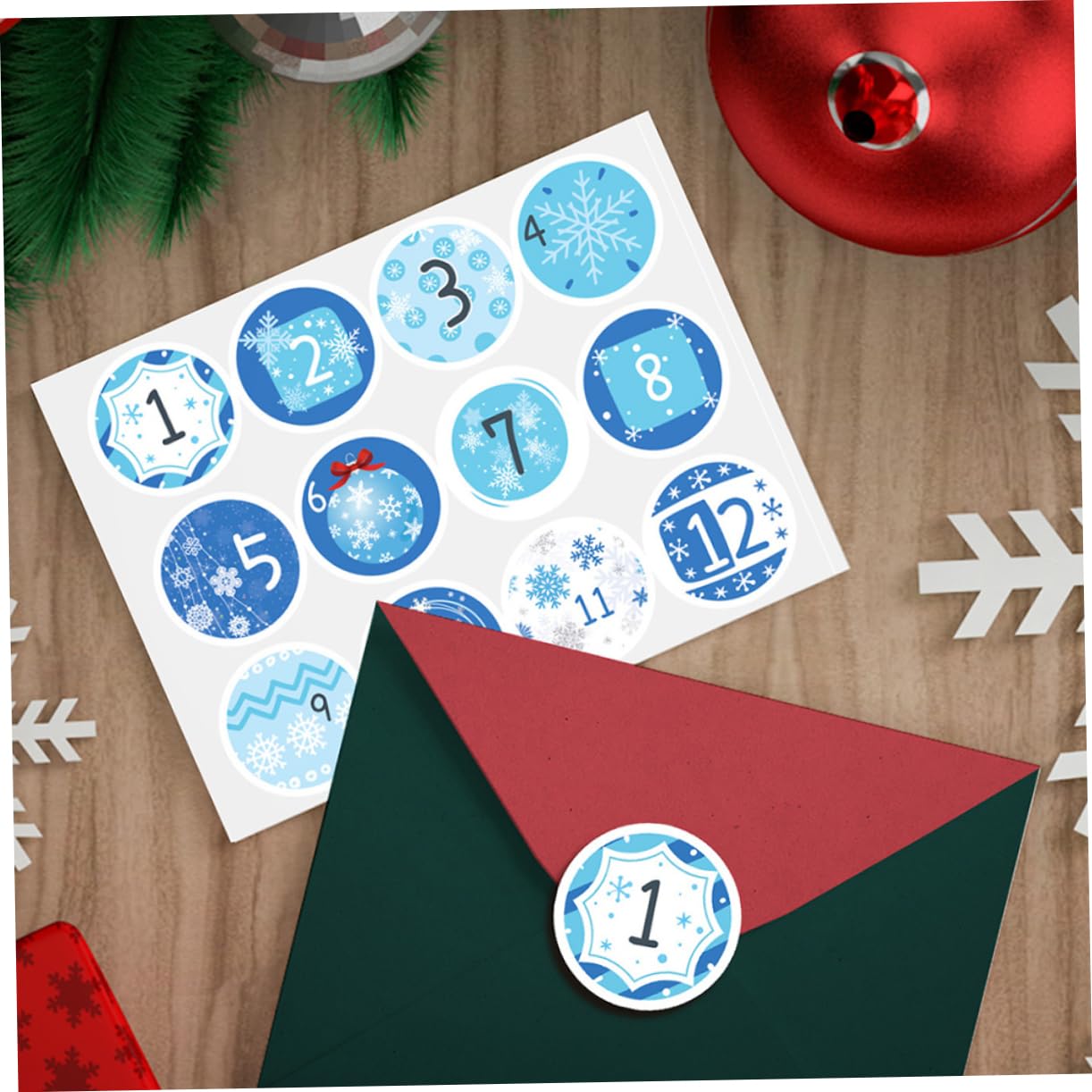 PRETYZOOM 160 Blatt Weihnachtskalender-Aufkleber Weihnachts-Countdown-Kalender Keks-Geschenktüten adventskalenderaufkleber weihnachtskalender aufkleber Weihnachtsgeschenkanhänger Blue