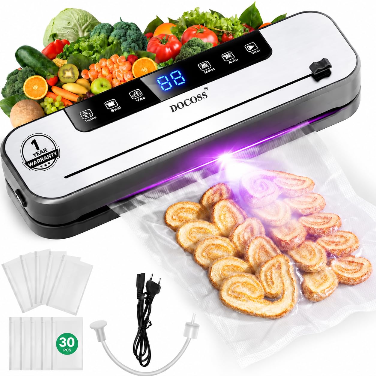 Docoss Vacuum Sealer - Keep Food Fresh! -1