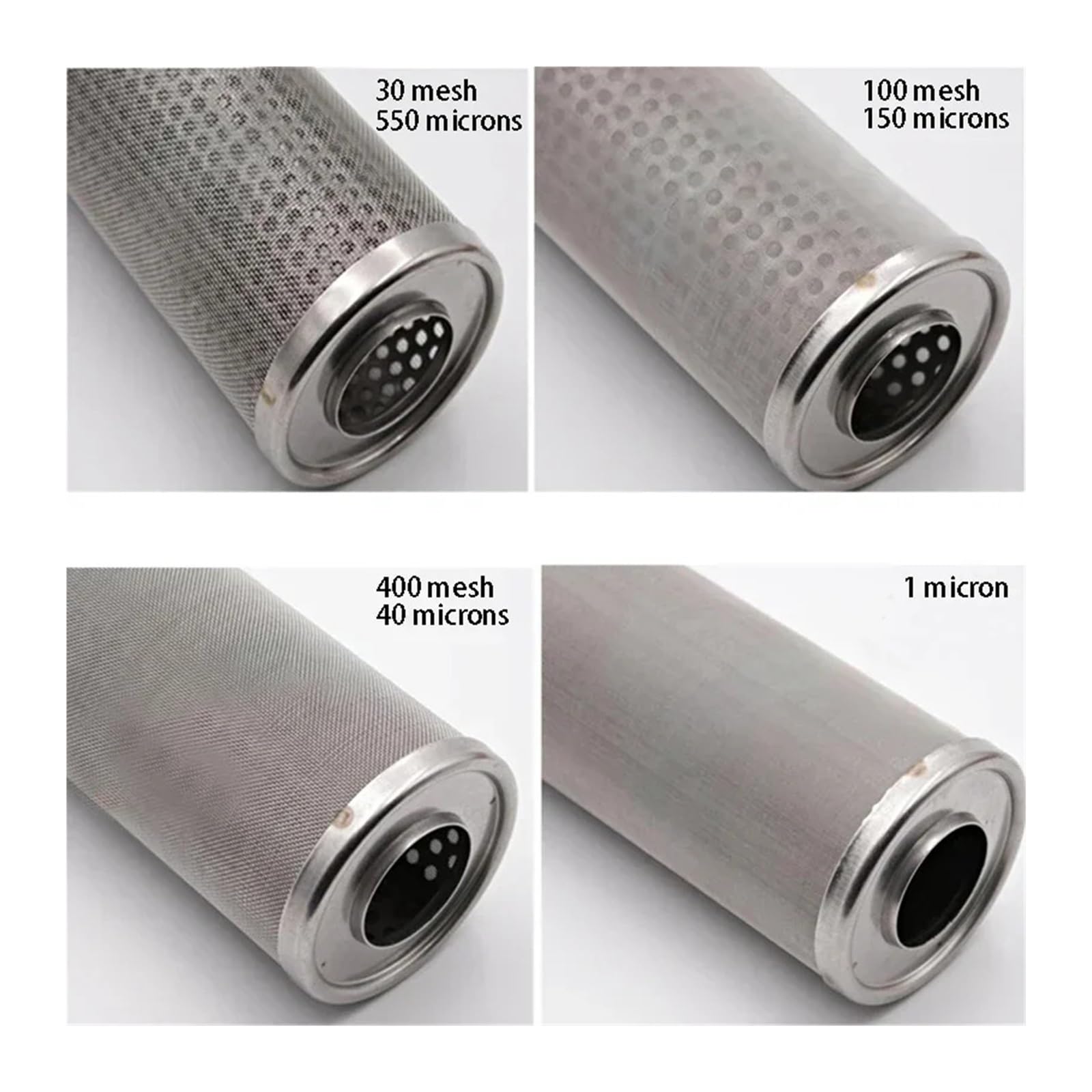 Vela Con Filtro De Acero Inoxidable, Lavable De 5/10/20 Pulgadas | Núcleo de filtro resistente a altas temperaturas, for purificadores de agua, repuestos(10inch-1microns)
