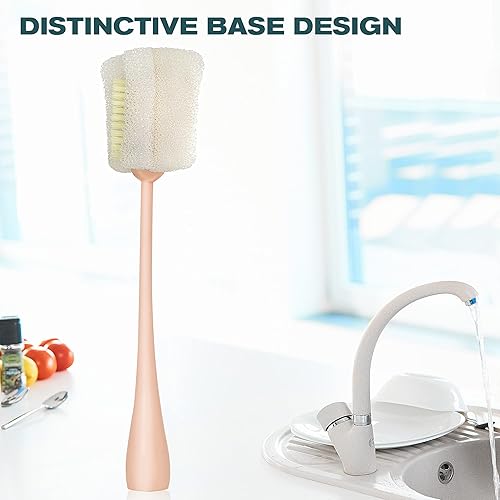 Miniatura 8 de BEDELITE Limpiador de cepillo para biberones de agua, cepillo de limpieza de esponja de mango largo, cepillo limpiador de botellas con limpiador de