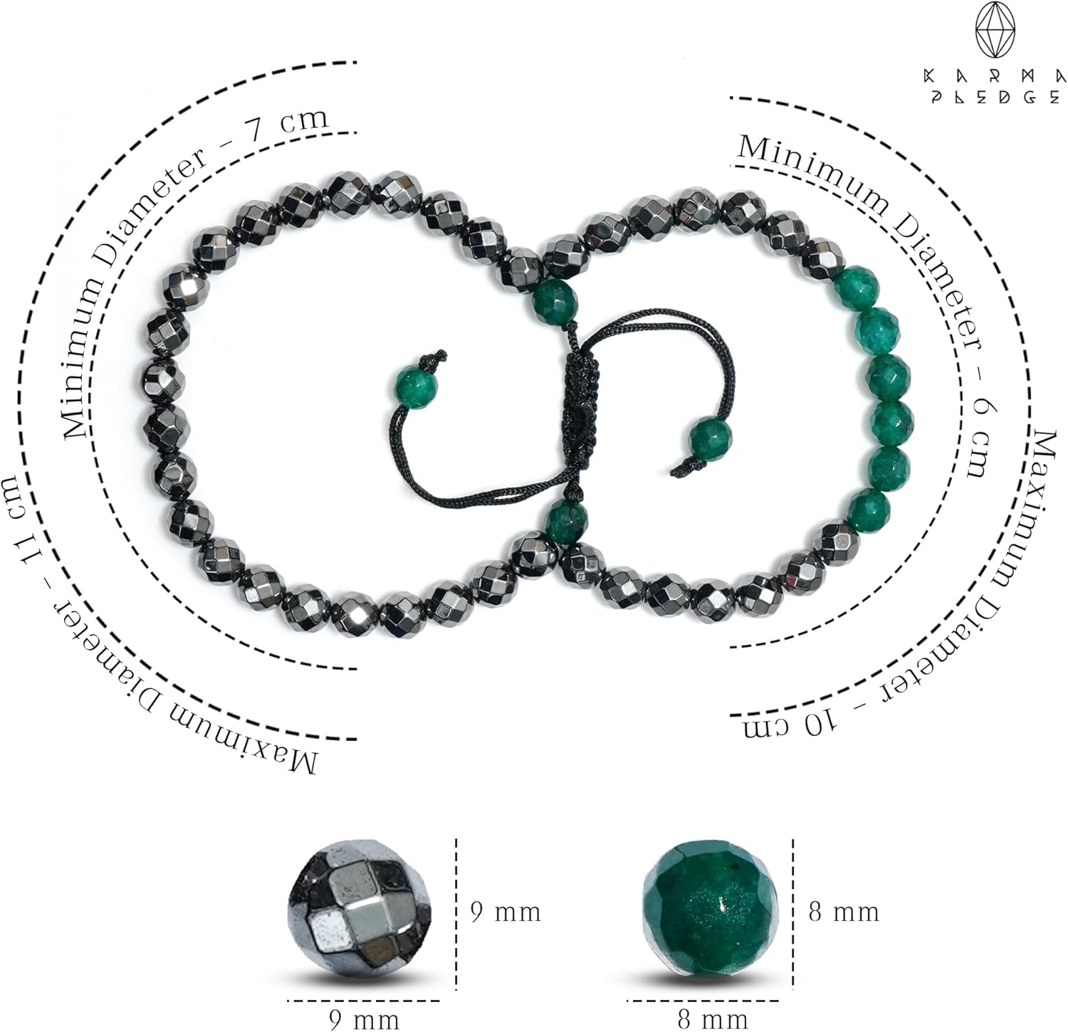 KARMAPLEDGE Healing Crystal Bracelets for Womens and Mens, Spiritual, Positive Energy & Balance, Handmade Natural Crystal Beads Bracelets - Image 2