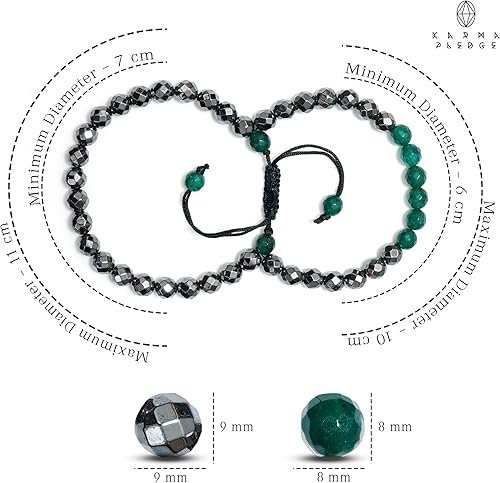 Miniatura 2 de KARMAPLEDGE Pulseras de cristal curativo para mujeres y hombres, espiritual, energía positiva y equilibrio, pulseras de cuentas de cristal natural