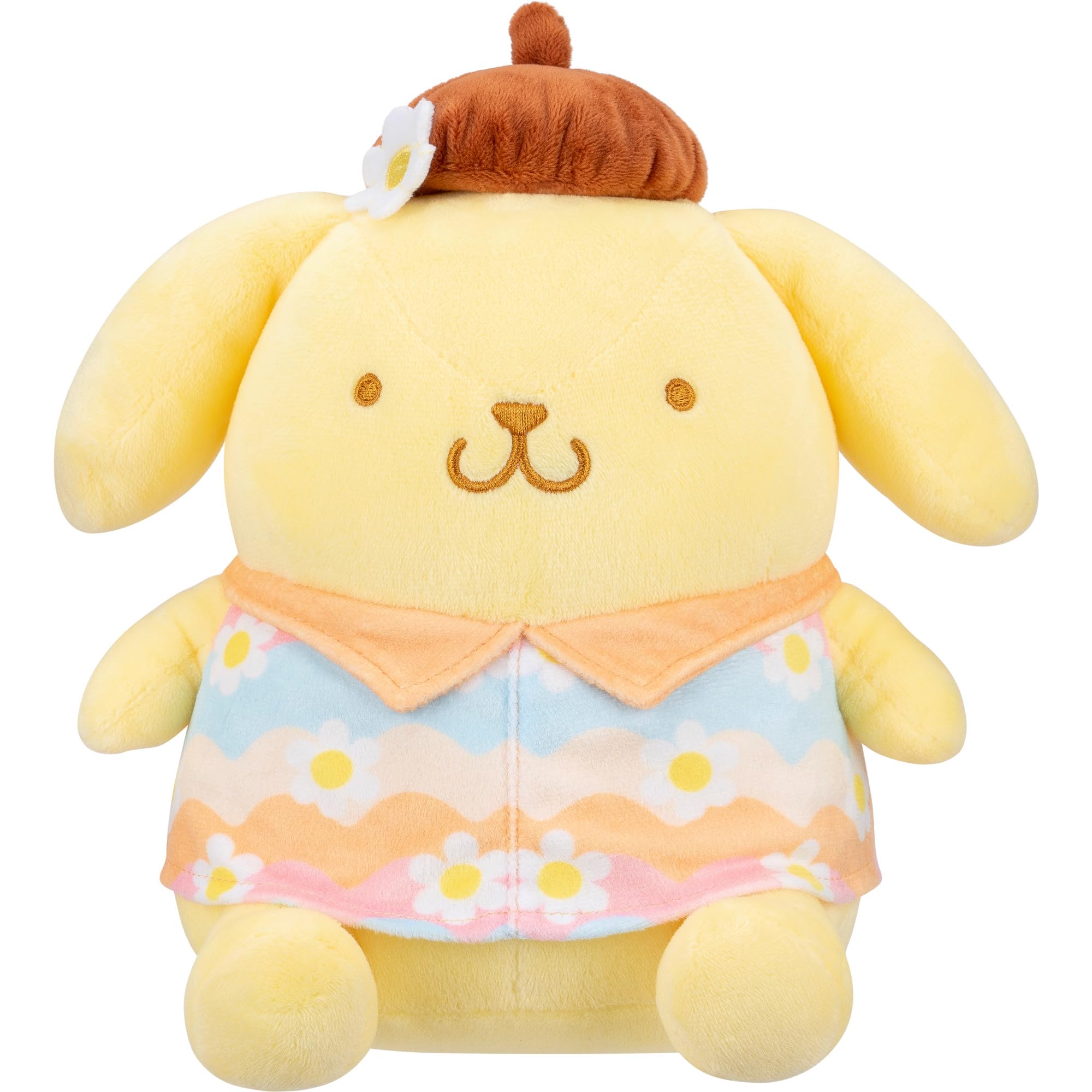 Jazwares Hello Kitty® and Friends - 8-Inch Pompompurin™ Pastel Florals Plush - Officially Licensed Sanrio® Product from Ages 6+