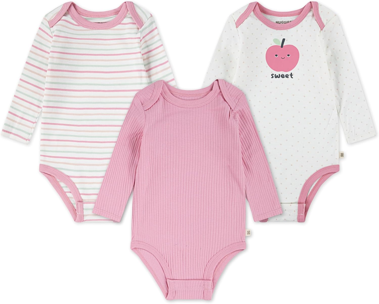 HUGGIES Baby 3-pack Long Sleeve Bodysuit