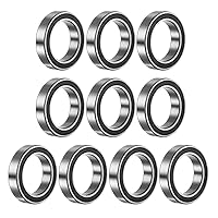 Vista 15 de uxcell 6805-2RS Rodamientos rígidos de bolas de 0.984 in de diámetro interior 1.457 in OD 0.276 in Diámetro doble sellado de acero cromado Z2 10pcs